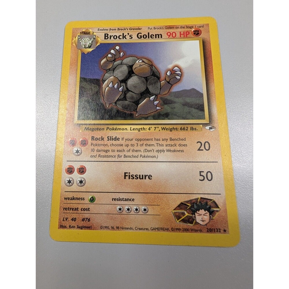Brock's Golem 020/132 Gym Heroes Regular pokemon card rare Vintage